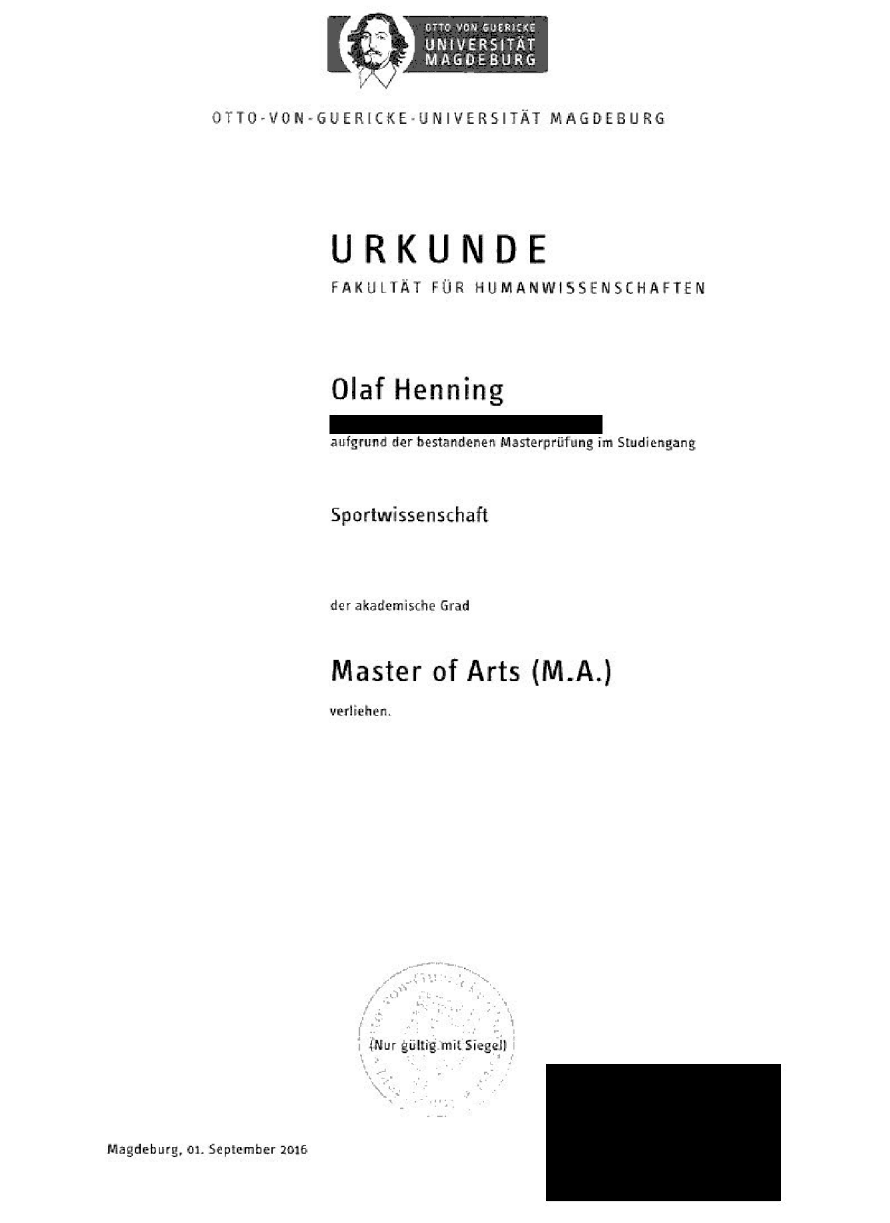 Redigierter Auszug aus dem Master-of-Arts-Abschluss Sportwissenschaft von Olaf Henning