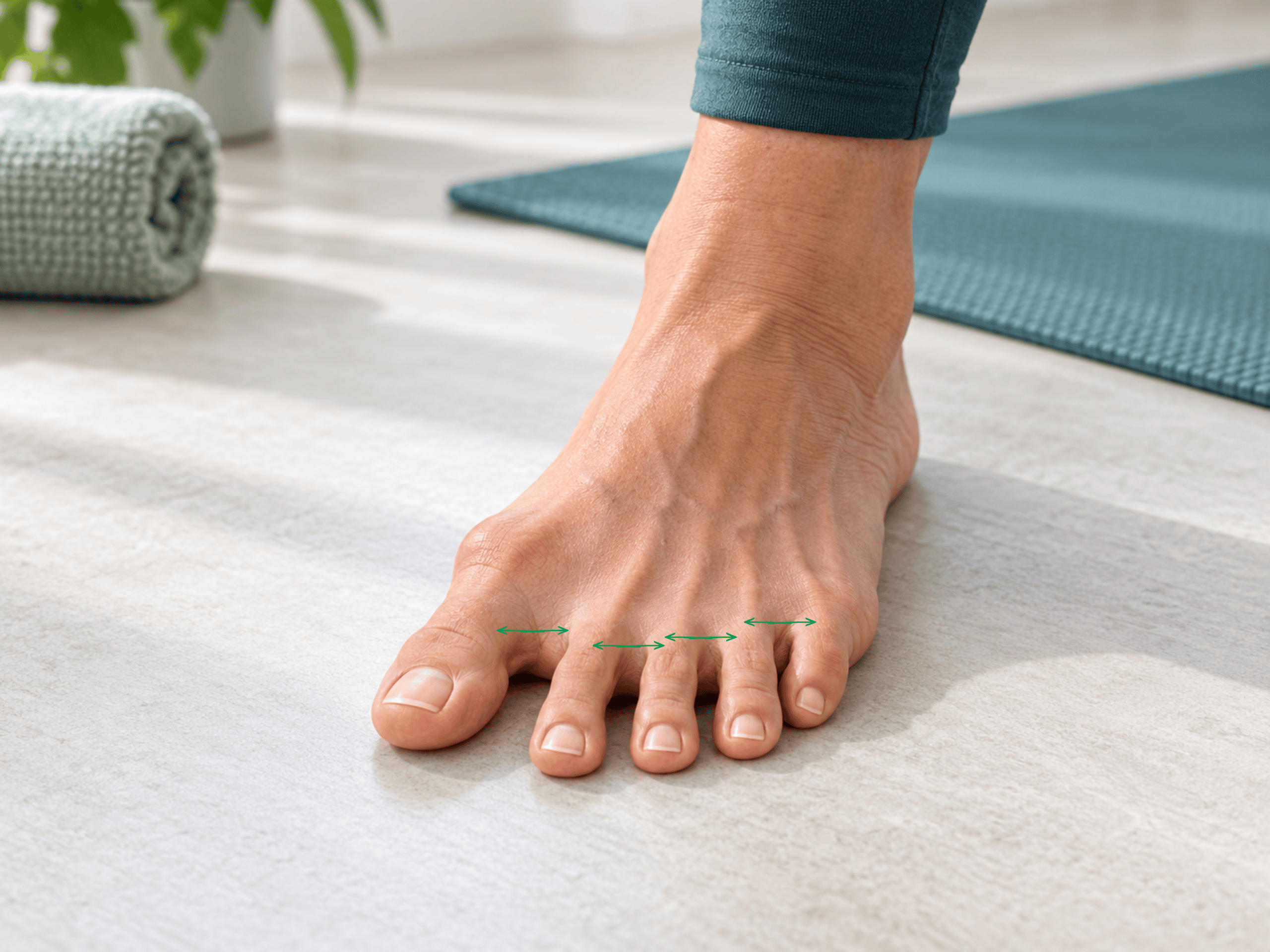 Toe-spread-out-Übung mit aktivem Spreizen der Großzehe bei Hallux valgus